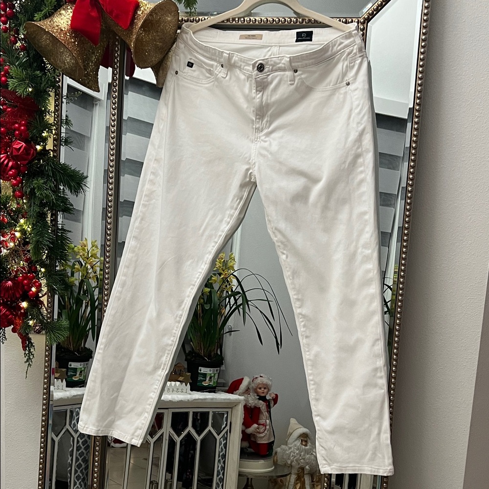 AG Adriano Goldschmied Cream Ankle Pants